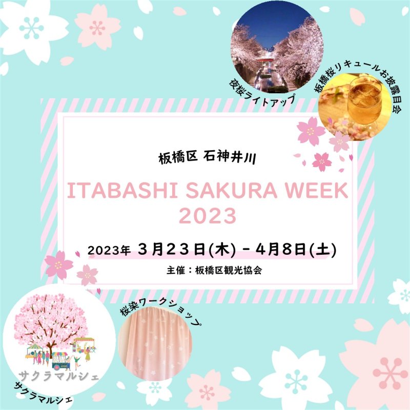 石神井川の桜並木関連イベント「ITABASHI SAKURA WEEK 2023」が3月23日