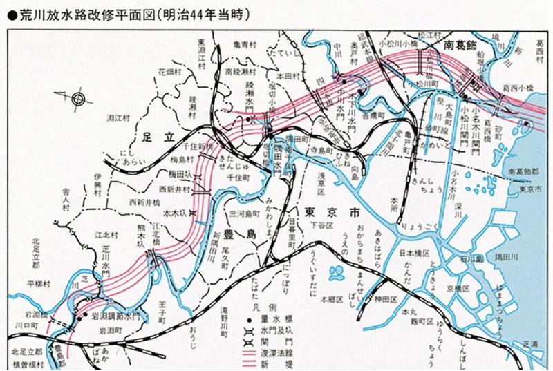 100周年】荒川放水路通水工事のビフォーアフターを追ってみた